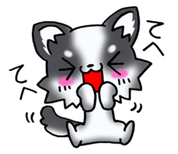 White and black and white puppy! sticker #11479001