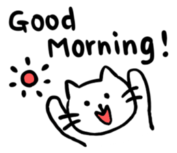 Sticker of a leisurely white cat sticker #11480216