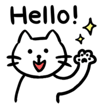 Sticker of a leisurely white cat sticker #11480217