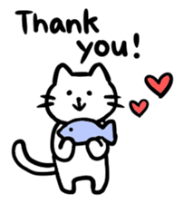 Sticker of a leisurely white cat sticker #11480218