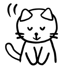 Sticker of a leisurely white cat sticker #11480219