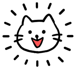 Sticker of a leisurely white cat sticker #11480220