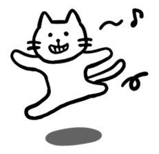 Sticker of a leisurely white cat sticker #11480221