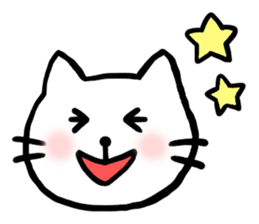 Sticker of a leisurely white cat sticker #11480222