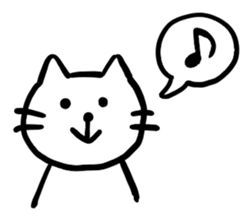 Sticker of a leisurely white cat sticker #11480223