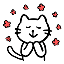 Sticker of a leisurely white cat sticker #11480224