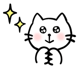 Sticker of a leisurely white cat sticker #11480225