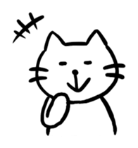 Sticker of a leisurely white cat sticker #11480226