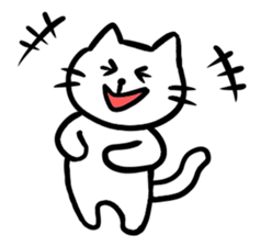 Sticker of a leisurely white cat sticker #11480227