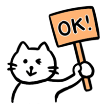 Sticker of a leisurely white cat sticker #11480228