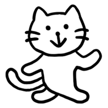 Sticker of a leisurely white cat sticker #11480229