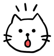 Sticker of a leisurely white cat sticker #11480230