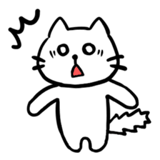 Sticker of a leisurely white cat sticker #11480231