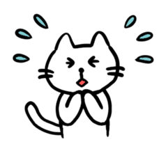 Sticker of a leisurely white cat sticker #11480232