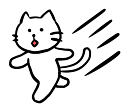 Sticker of a leisurely white cat sticker #11480235