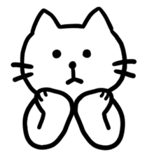 Sticker of a leisurely white cat sticker #11480236