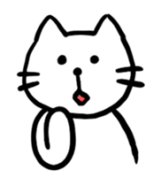 Sticker of a leisurely white cat sticker #11480237