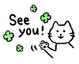 Sticker of a leisurely white cat sticker #11480238