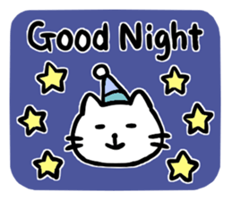 Sticker of a leisurely white cat sticker #11480239