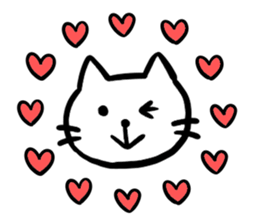 Sticker of a leisurely white cat sticker #11480240