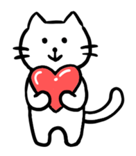 Sticker of a leisurely white cat sticker #11480241