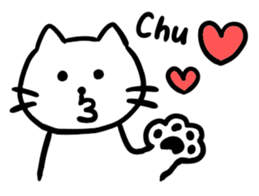 Sticker of a leisurely white cat sticker #11480242