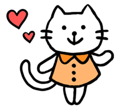 Sticker of a leisurely white cat sticker #11480243