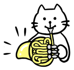 Sticker of a leisurely white cat sticker #11480246