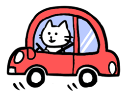 Sticker of a leisurely white cat sticker #11480247