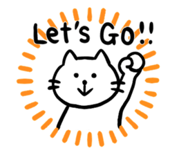 Sticker of a leisurely white cat sticker #11480249