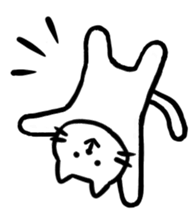 Sticker of a leisurely white cat sticker #11480250