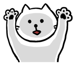 Sticker of a leisurely white cat sticker #11480251