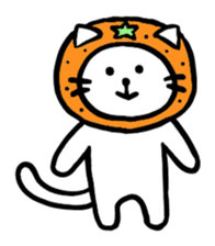 Sticker of a leisurely white cat sticker #11480252