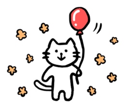 Sticker of a leisurely white cat sticker #11480253