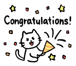 Sticker of a leisurely white cat sticker #11480254