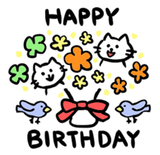 Sticker of a leisurely white cat sticker #11480255