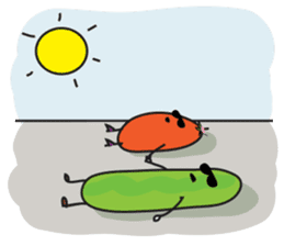 Mr Cucumber & Mrs Tomato sticker #11480653
