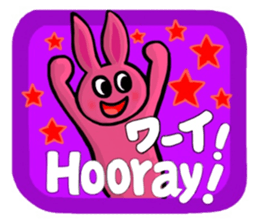Color Usagi in English and Japanese sticker #11481350