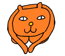 Orange crazy cat3 sticker #11482698