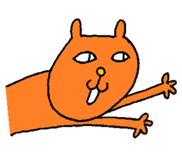 Orange crazy cat3 sticker #11482704