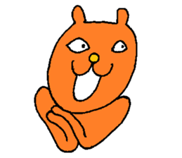 Orange crazy cat3 sticker #11482705