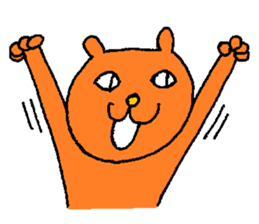 Orange crazy cat3 sticker #11482706