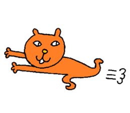 Orange crazy cat3 sticker #11482708