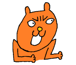 Orange crazy cat3 sticker #11482711