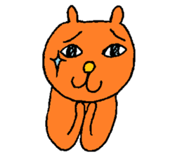 Orange crazy cat3 sticker #11482716