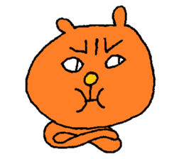 Orange crazy cat3 sticker #11482718