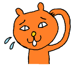 Orange crazy cat3 sticker #11482719
