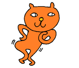 Orange crazy cat3 sticker #11482721
