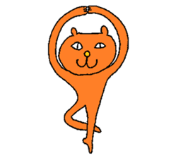 Orange crazy cat3 sticker #11482722