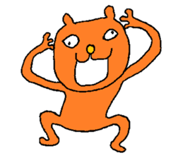 Orange crazy cat3 sticker #11482723